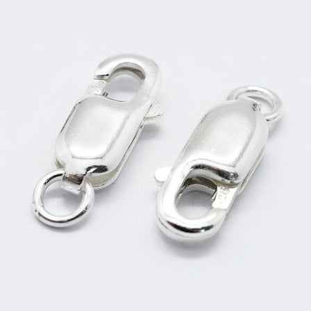 1pc 1pc 925 Sterling Silver Lobster Claw Clasps with 925 Stamp Silver 17mm Hole: 2.5mm