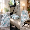 thumbnail image 4 of Yardvibe Cooling Comforter Twin Size, Floral Print Breathable Summer Comforter for Hot Sleepers & Night Sweats, Silky Smooth Cooling Blanket, Blue (B), 4 of 7