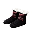 thumbnail image 3 of Domzle Fuzzy Slipper Socks Women Winter Warm Gift for Women Soft, Warm & Cozy: Fleece-Lined Indoor Socks with Non-Slip Grippers Offer Fluffy Comfort for Home, House or Cabin Wear Black, 3 of 5