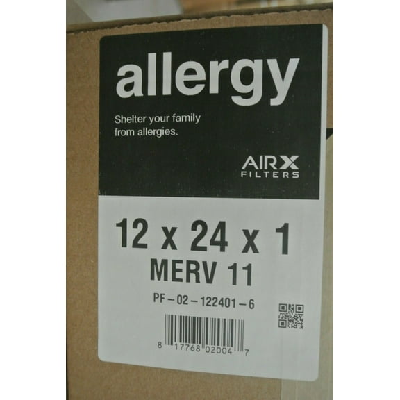 AIRx Filters 6pk Allergy 12x24x1 Air Filter Replacement MERV 11 Pleated