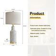 thumbnail image 5 of 25" Table Lamps Set of 2 - Bedside Lamps - Modern Lamps for Living Room - White Washed Ceramic Bedroom Lamps Set of 2 - Nightstand Lamps, 5 of 9