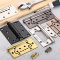 thumbnail image 7 of 5x3 Inch Non-Mortise Door Hinges, 2 Pcs Non-Mortise Stainless Steel No Noise Door Hinges with Screw, Silver (0.55"), 7 of 7