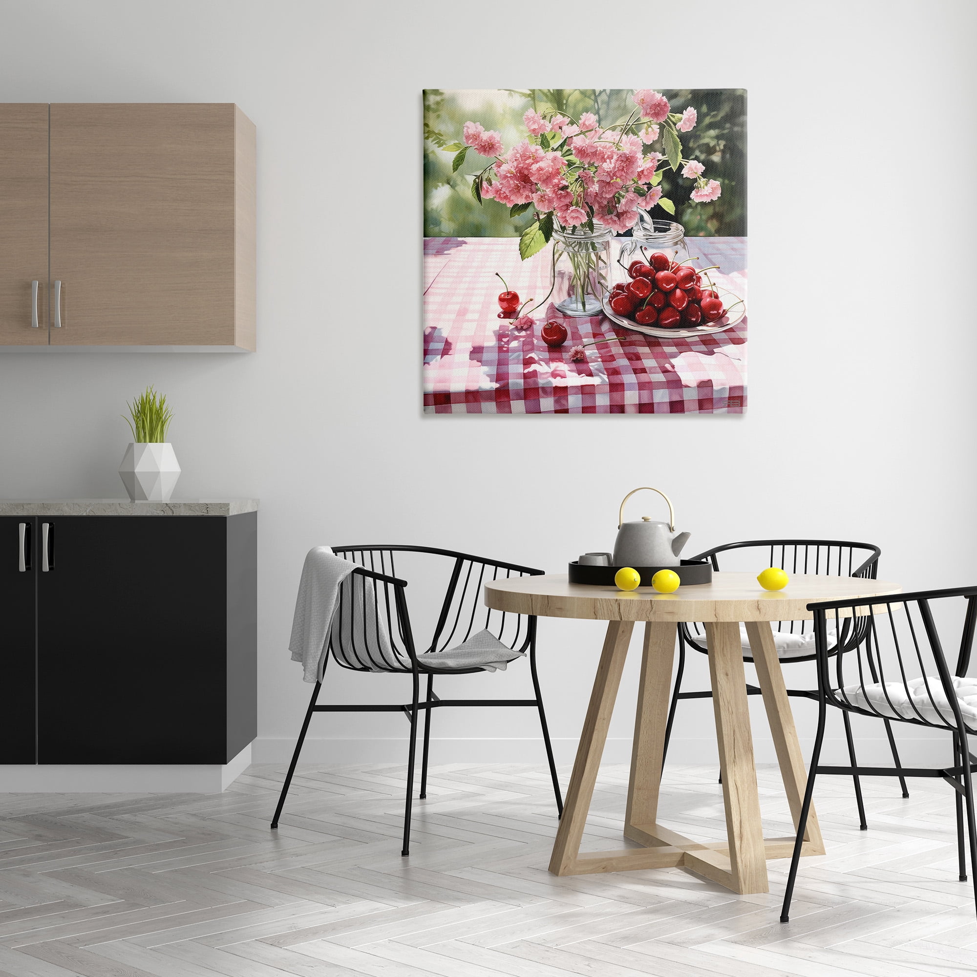 Stupell Industries Spring Snacks on Plaid Food & Beverage Painting Gallery Wrapped Canvas Art Print Wall Art, 36 x 36