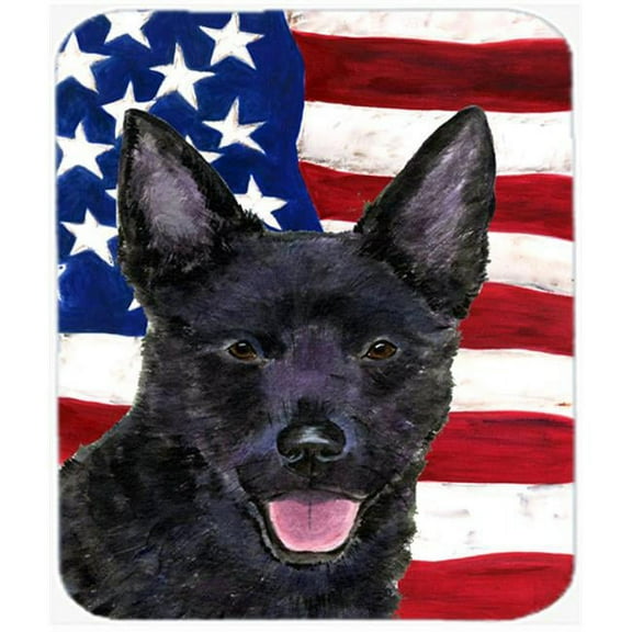 Usa American Flag With Australian Kelpie Mouse Pad, Hot Pad Or Trivet