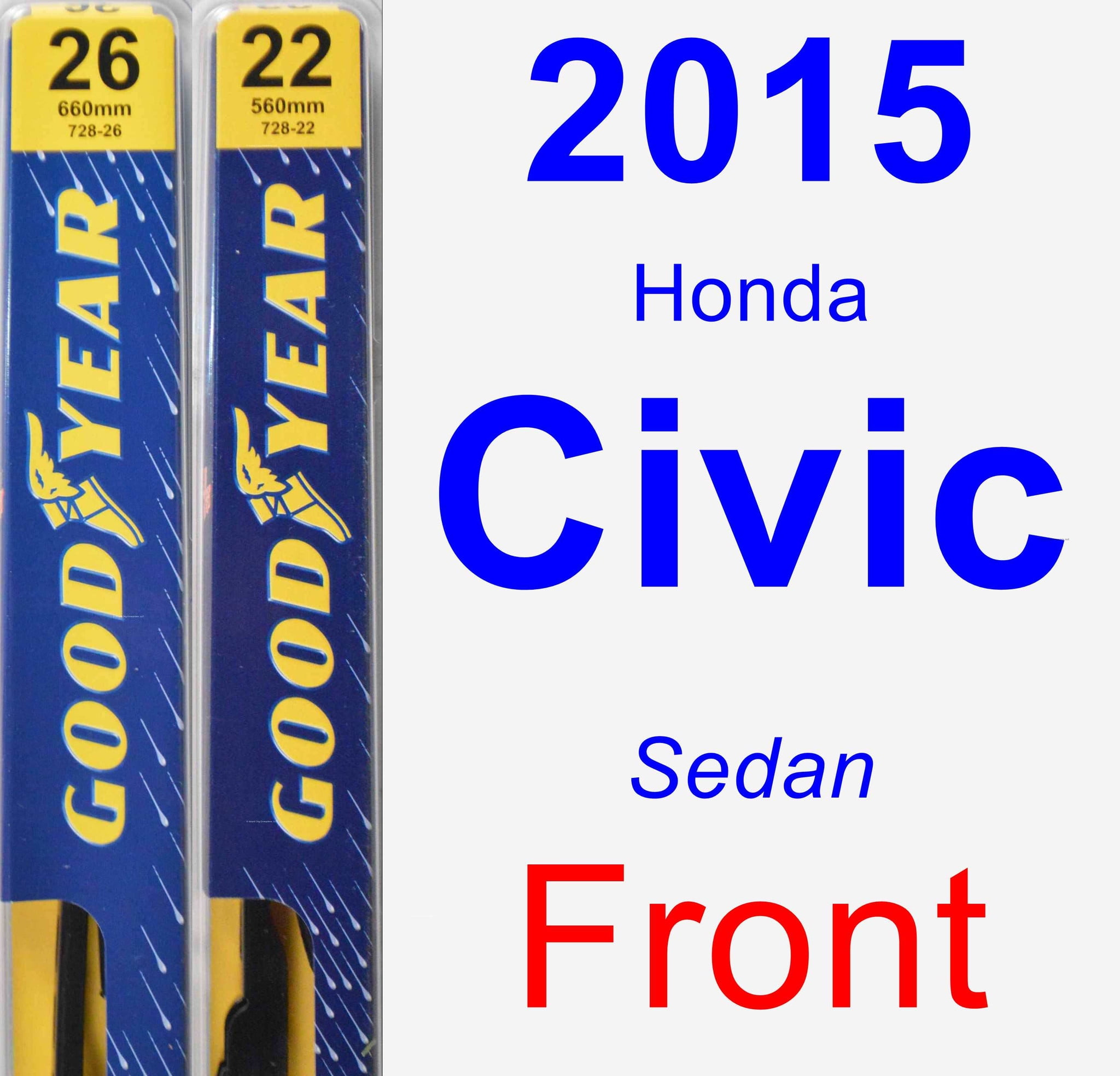 2015 honda civic wiper blades size