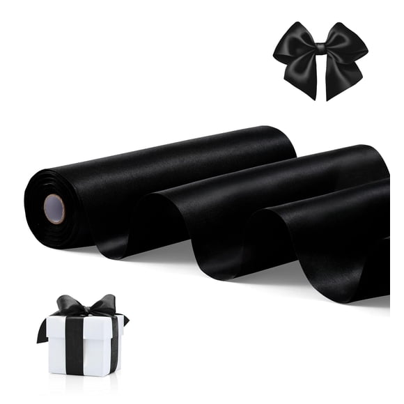 Cinta decorativa FAKILO 10" x 20 m negra satinada