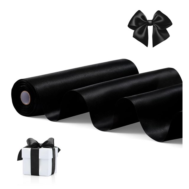 Cinta decorativa FAKILO 10" x 20 m negra satinada