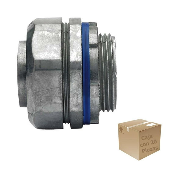 20 Pzs Conector Recto P/ Tubo Liquidtight Aluminio 1/2 Pulg gris 1/2 pulgadas