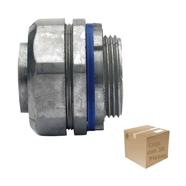 20 Pzs Conector Recto P/ Tubo Liquidtight Aluminio 1/2 Pulg gris 1/2 pulgadas