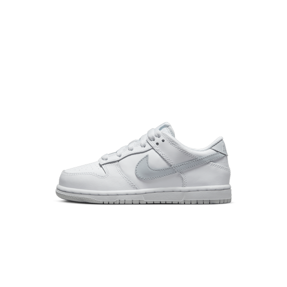 NIKE PRE SCHOOL Dunk Low PS "White Pure Platinum" DH9756 102 from Stadium Goods