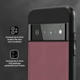 thumbnail image 6 of Nalacover Case for Google Pixel 6 Pro,Slim Luxury Premium PU Leather Non-Slip Grip Shockproof Bumper Anti-Scratch [ with Tempered Glass Screen Protector ] Cases for Google Pixel 6 Pro, Wine Red, 6 of 8