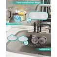 thumbnail image 3 of Multifunctional Sponge Holder with Unique M-Shaped, 2 Installation Methods Kitchen Sink Caddy Organizer, Rustproof Stainless Steel Sponge Caddy for Brush, Sink Stopper and Scraper -Black, 3 of 7
