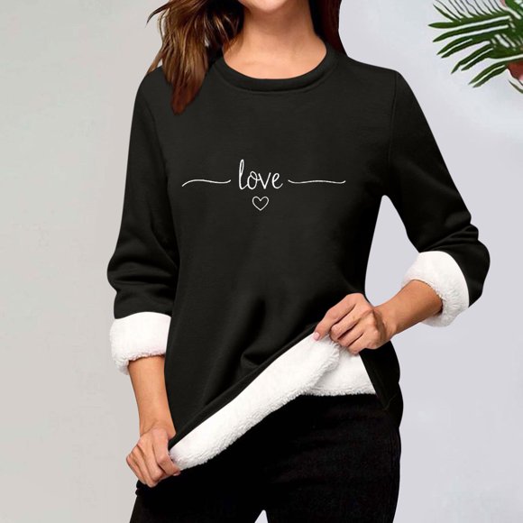 Heisall Womens Base Layer Shirts Autumn Winter Floral Print Round Neck Long Sleeve Thickened Fleece Teddy Shearling Warm Fitted Thermal Tops for Daily Cold Weather Wear