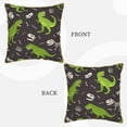 thumbnail image 3 of Kll Dinosaur Skeleton Decorative Throw Pillow Covers Velvet Soft For Couch Sofa Bedroom Living Room Outdoor -16"X16", 3 of 8