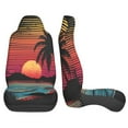 thumbnail image 4 of KAKALAD Retro Sunset Beach 2 Car Accessories Seat Covers Set Vehicle Seat Covers Universal Front Seats Protector 2 Pcs, 4 of 9