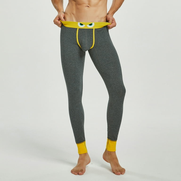Thermal Base Layer Pant for Men Color Matching Thermal Underwear Sexy  Stretch Fleece Lined Base Layer for Cold Weather 