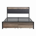 thumbnail image 4 of FFH Bed Frame Full with Storage Function Headboard and USB Ports, Footboard with Drawers, No Box Spring Needed, 4 of 14