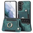 thumbnail image 2 of for Samsung Galaxy S21 5G Phone Case Wallet with Card Holder,PU Leather Flip Folio Case,RFID Blocking Ring Holder Kickstand Wrist Strap Magnetic Protective Women Men Cover,Green,For Galaxy S21 (5G), 2 of 10