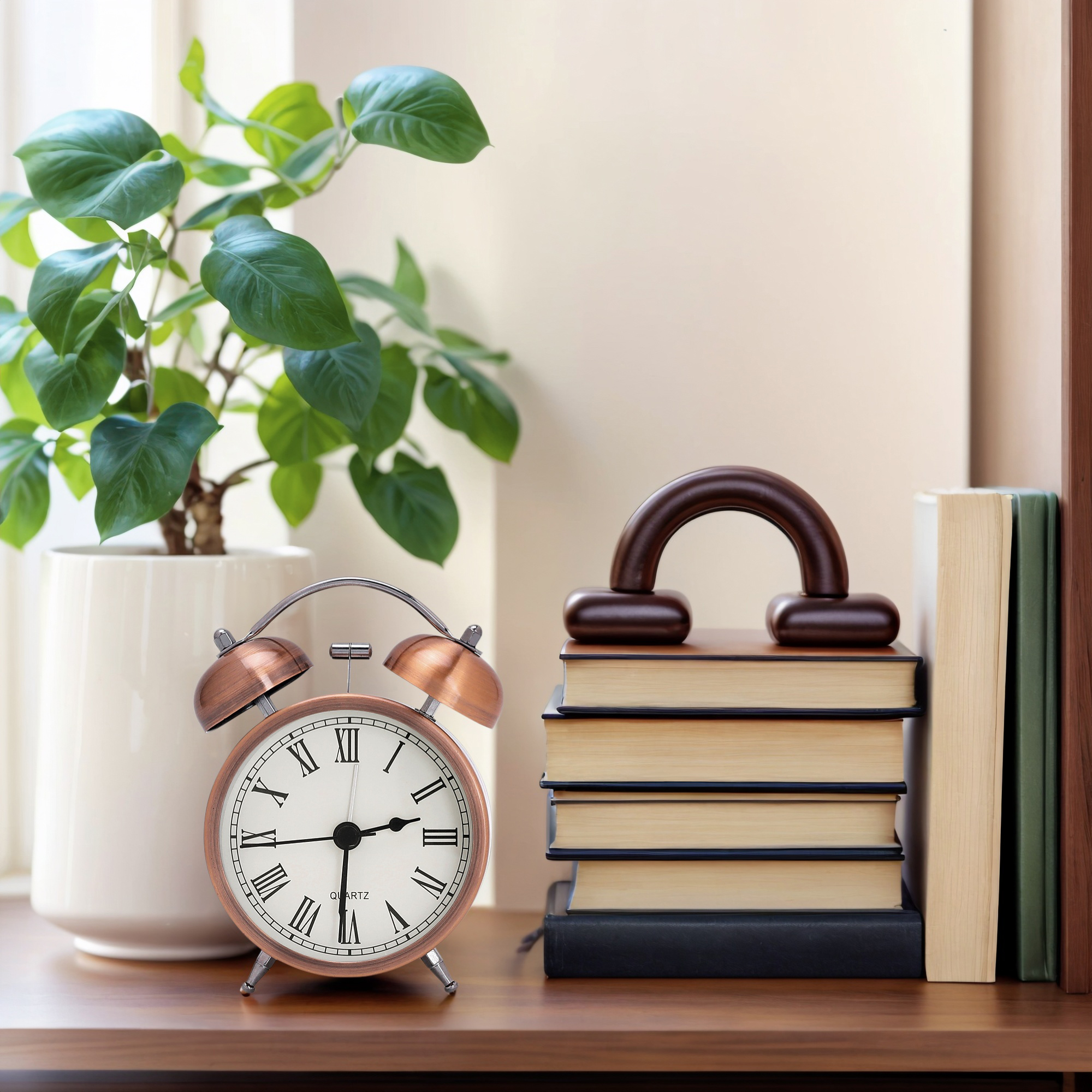 Unique Bargains Mechanical Alarm Clock Roman Numeral Clock Face 3.3"L x 1.9"W x 4.9"H