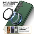 thumbnail image 5 of for Samsung Galaxy S24 Plus Case, Slim Fit Premium PU Leather [Compatible with MagSafe] [360° Rotatable Ring Kickstand] Shockproof Protective Cover for Galaxy S24 Plus Phone Case Magnetic, Darkgreen, 5 of 6