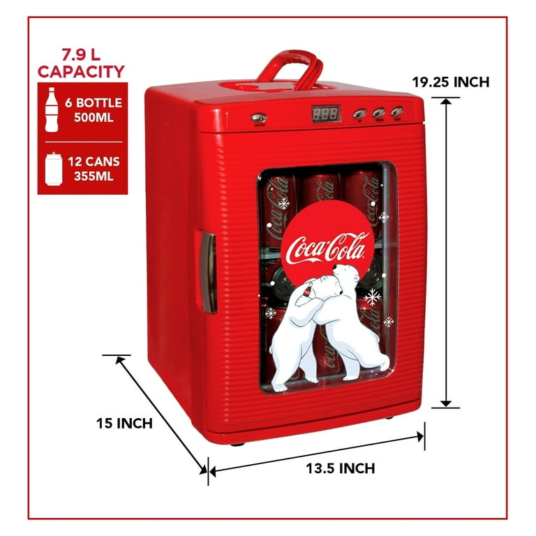 美品Coca-Cola 温冷庫、赤いボックス型AC/DCコード付属 Coca-Cola Polar Bear 28 Can Cooler/Warmer 12V DC 110V AC