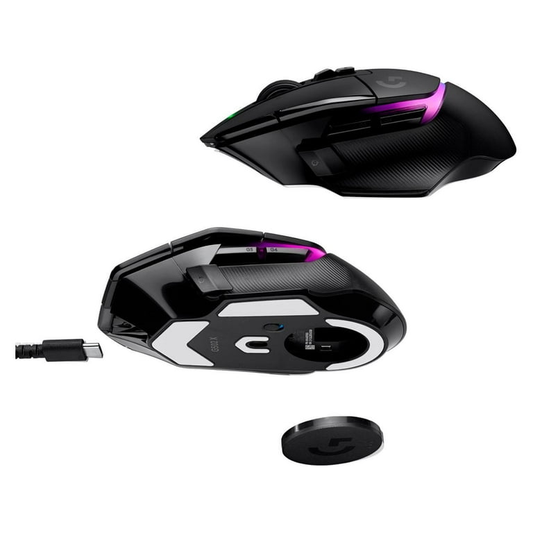 Optical with Wireless PC G502 with LIGHTSPEED - Logitech gaming compatible Mouse macOS/Windows RGB, X hybrid 25K LIGHTSYNC sensor, PLUS RGB Black HERO switches, Gaming - - LIGHTFORCE mouse