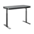 thumbnail image 3 of Seville Classics airLIFT® Electric Height Adjustable Desk with Tempered Glass Top, USB Charging Ergonomic Sit Stand Modern Home Office Workstation, 47.5" x 24" Pull Out Drawer, Graphite, 3 of 11