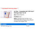 thumbnail image 2 of Air Filter - Compatible with 1999 Ford F-350 Super Duty 7.3L V8, 2 of 2