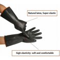 thumbnail image 5 of Guantes industriales de goma, guantes resistentes para ácidos y alcalinos de larga duración, guantes químicos, guantes de protección química de 35 cm, color negro, 5 of 5