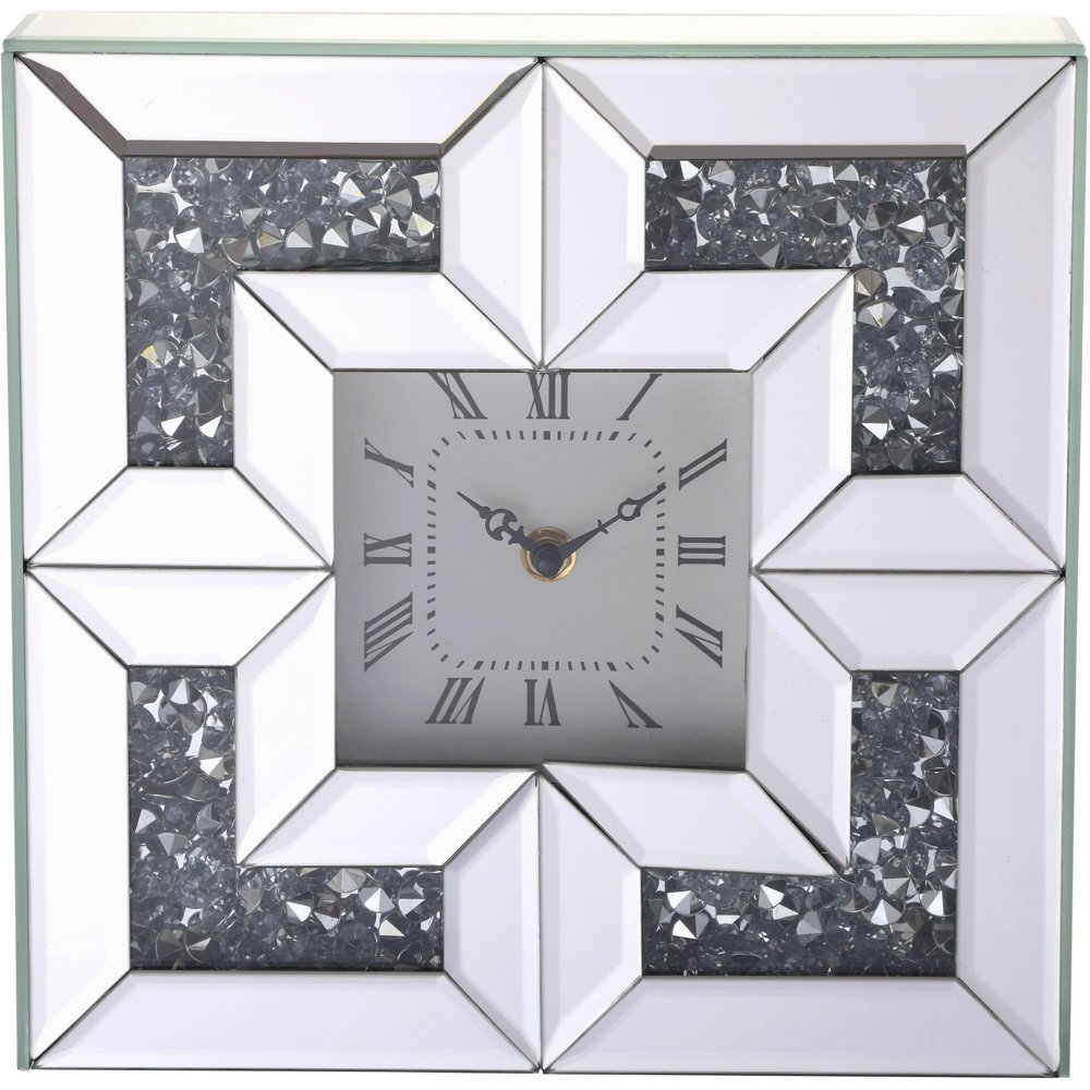 Elegant Lighting Mr9207 Modern 10" Wide Square Crystal Analog Wall