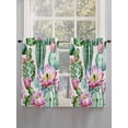 thumbnail image 3 of Kitchen Curtains 54 Inches length, Pink Succulent Window Treatment Curtain Drapes, Green Cactus Watercolor Pastoral Decorative Window Curtains for Bedroom Cafe, 52"x54", 2 Panels, 3 of 7