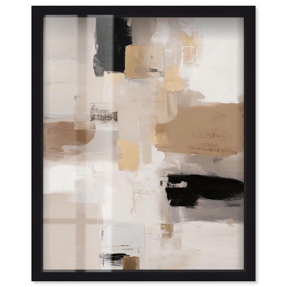 Urban Contrast I Shadowbox Print Neutral Boho Art by Art Remedy, Black Frame, 16 x 20