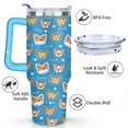 thumbnail image 3 of Cute Dog Design 40oz Tumbler with Handle - Double Wall Insulated Coffee Mug for Women - Dog Mom Gift Travel Cup with Straw, 3 of 7