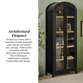thumbnail image 5 of Walker Edison Bookcase with 5 Shelves, MDF And Glass, Black, 5 of 9