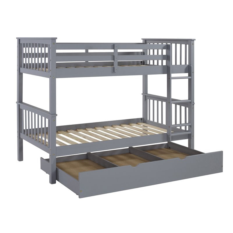 Walker Edison Twin Over Solid Wood Mission Design Bunk Bed