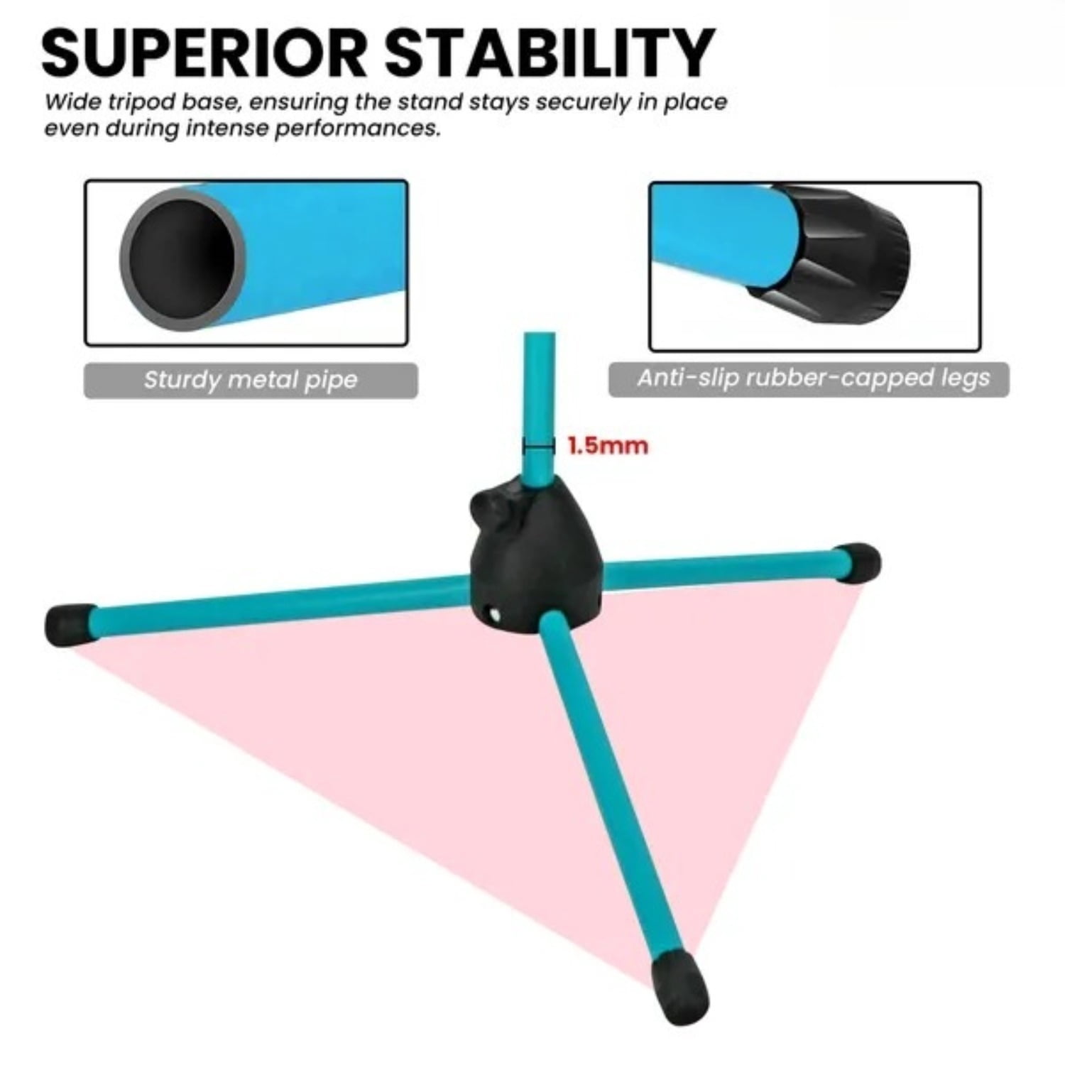 Floor-standing Microphone Stand, Universal Adjustable Tripod Microphone Arm Support, Capable of Holding 2 Microphones, with Adjustable Height. Applicable To Concerts and Recording Studios