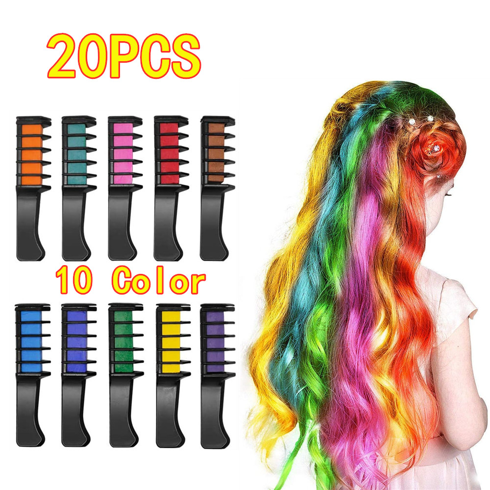 Hair Chalk Kit For Girls Boys, 20 PCS Hair Chalk Comb ...