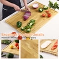 thumbnail image 4 of Yeshouse Extra Large Bamboo Cutting Board for Kitchen, Wooden Cutting Board for Kitchen, with Juice Groove and Handles, Over Sink Chopping Board for Meat, Vegetables, Turkey Carving, 4 of 7