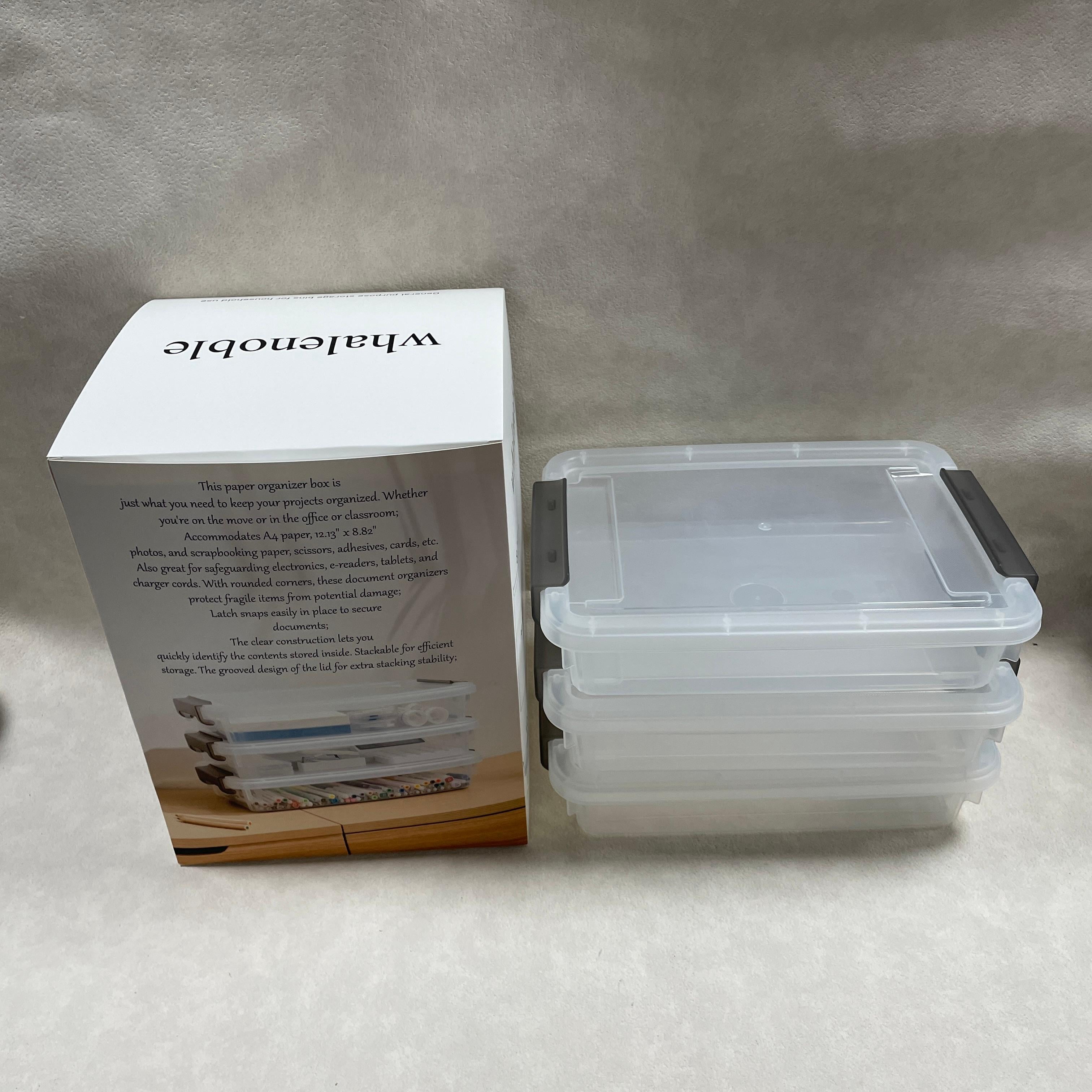 whalenoble General purpose storage bins for household use,Transparent Plastic Empty Multipurpose Tackle Box, First Aid, Sewing Kit, Arts Crafts Supplies Storage