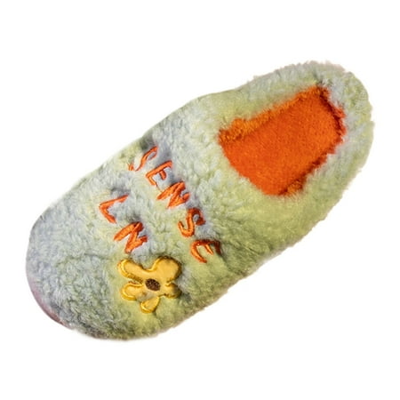 

GNEIKDEING Winter Couples Wimen Warm Home Baotou Plush Soft Bottom Comfortable Fowerr Flat Cotton Slipper Gift on Clearance