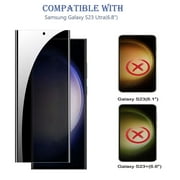 2pack Galaxy S23 Ultra Privacy Screen Protector,S23 Ultra Screen Protector -Anti-Spy 9H Hardness HD Tempered Glass Black Film for Samsung Galaxy S23 Ultra 5G 6.8 3D Full coverage Anti-Scratch