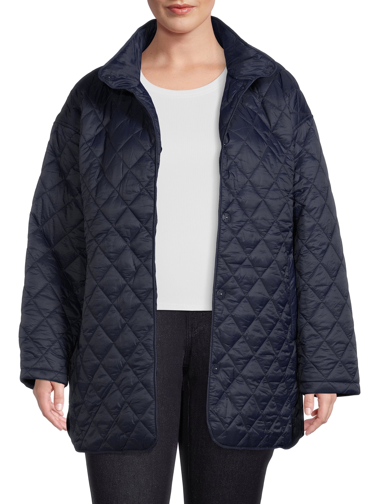 Time and Tru Womens and Plus Quilted Barn Coat Nepal | Ubuy