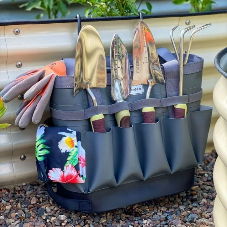 Vego Garden Tool Bag, Tote Organizer Bag with Multi Pockets Waterproof Interior and Sturdy Bottom