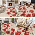 thumbnail image 5 of Red Poppy Area Rugs 5'x7', Washable Small Throw Rugs for Laundry Room Playroom, Spring Summer Farmhouse Flowers Rustic Burlap Indoor Outdoor Rug Non-Slip Low Pile Carpet Runner Reversible Floor Mats, 5 of 8