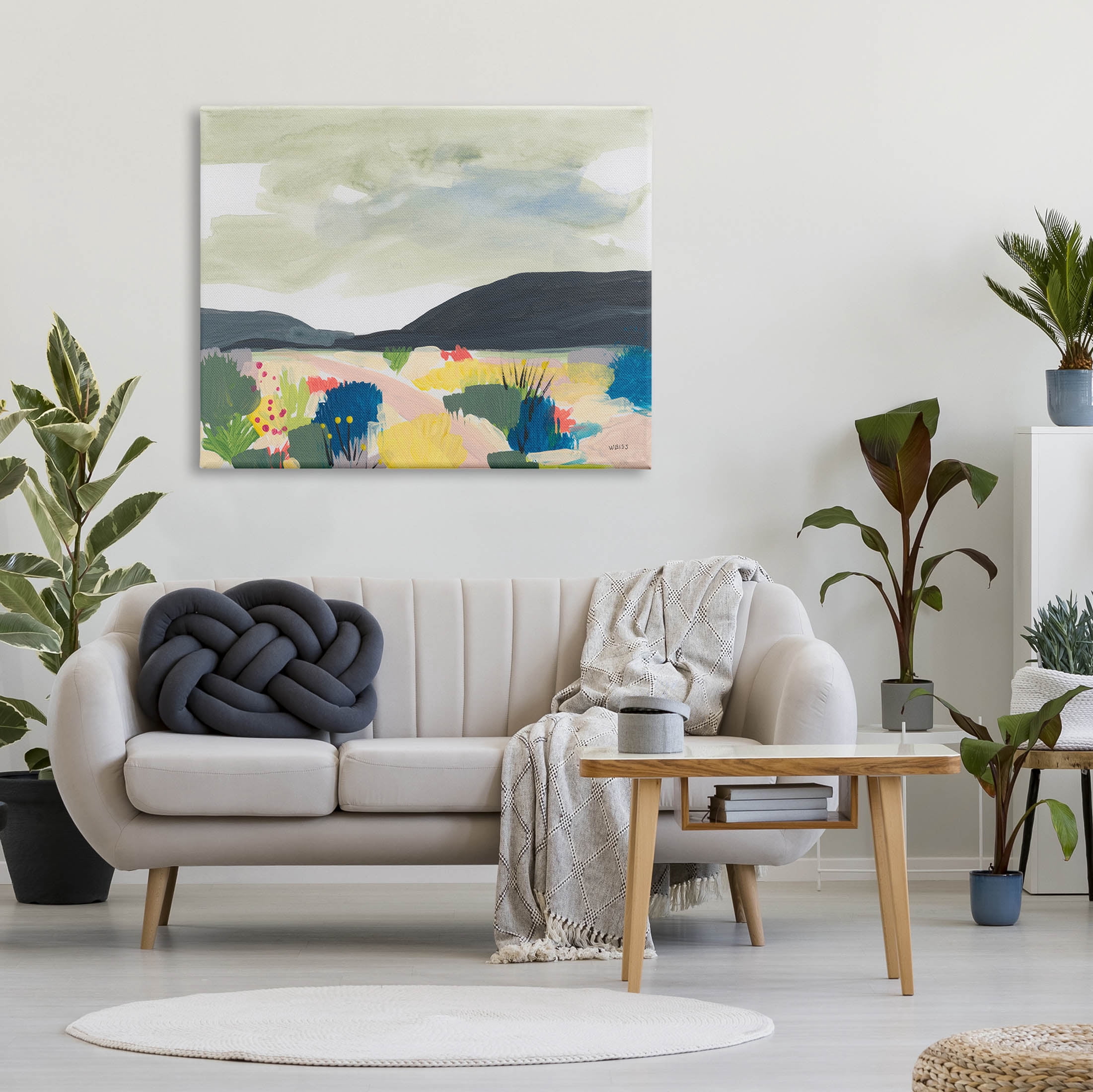 Stupell Industries Mountain Meadow Landscape Horizon Painting Gallery Wrapped Canvas Print Wall Art, Design by Jan Weiss