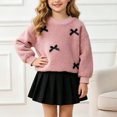 thumbnail image 3 of Mnyotv Spring Fall Clothes for Girls Long Sleeve Bow Tops and Skirts 2Pcs Sets Back to School Outfits Size 2-3Y, 3 of 6