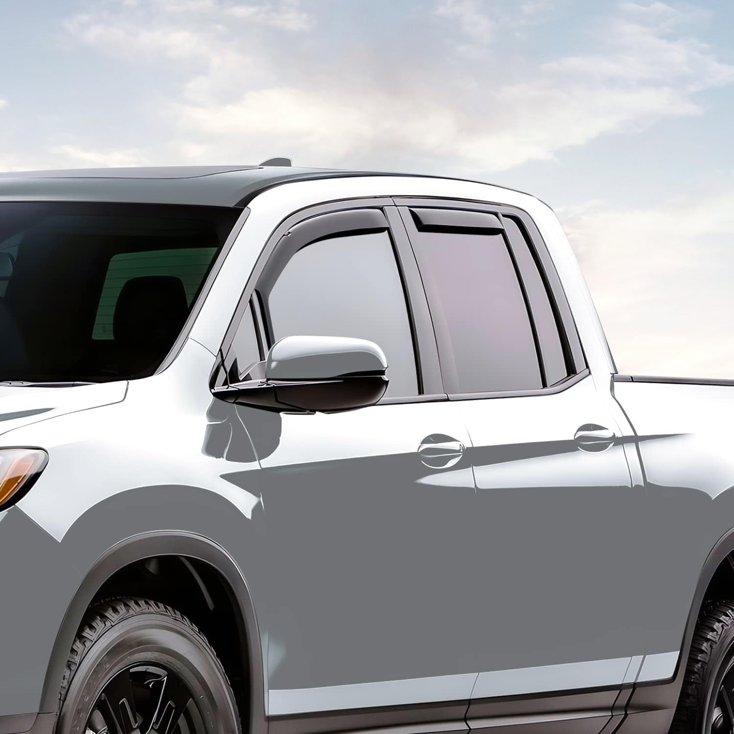 Nilight in Channel Rain Guards for Honda Ridgeline 2017 2018 2019 2020 2021 2022 2023 2024 2025 Original Window Deflectors, Vent Window Visors-4PCS
