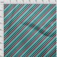 thumbnail image 3 of oneOone Cotton Flex Turquoise Blue Fabric Stripes Quilting Supplies Print Sewing Fabric By The Yard 40 Inch Wide-T60, 3 of 4