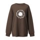 thumbnail image 3 of Gibobby Tops Mujeres Casual Suéter holgado de otoño e invierno para mujer, sin capucha con manga de hombro de Color sólido (Café, XL), 3 of 4