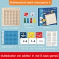 thumbnail image 2 of Juguetes de matemáticas de madera Tablero de multiplicación suave Montessori seguro para regalos preescolares, 2 of 9